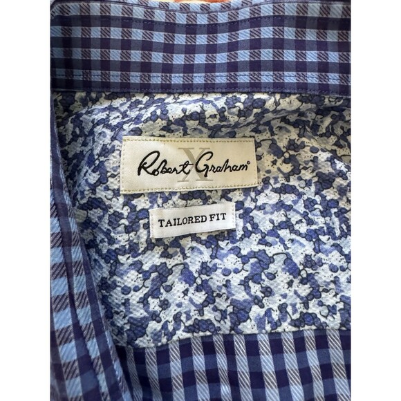 Robert Graham Men’s Button Down Shirt-tailored Fit Size 46/18 XL - Picture 2 of 10
